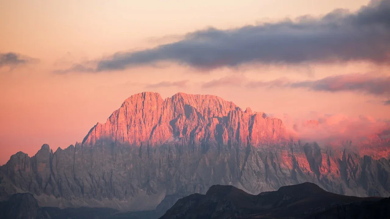 The Dolomites turn pink - Credit: Tobias Rademacher