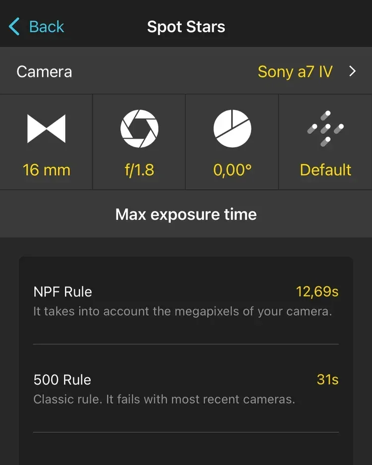 PhotoPills - Default Accuracy